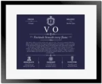 Vo surname history and heritage in Navy Blue with Black Matte Frame