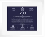 Vo surname history and heritage in Navy Blue with White Matte Frame