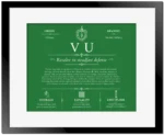 Vu family name meaning and history in Dark Green with Black Matte Frame