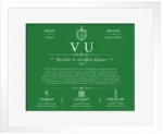 Vu family name meaning and history in Dark Green with White Matte Frame