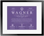 Wagner family name meaning and origin in Purple with Black Matte Frame