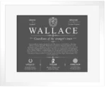 Wallace personalized family surname in Gray with White Matte Frame
