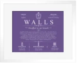 Walls surname meaning origin and heritage in Purple with White Matte Frame