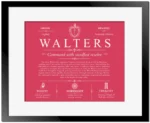 Walters personalized surname meaning in Red with Black Matte Frame