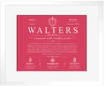 Walters personalized surname meaning in Red with White Matte Frame Walters personalized surname meaning in Red with White Matte Frame