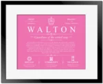 Walton surname heritage and history in Pink with Black Matte Frame