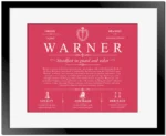 Warner family name history in Red with Black Matte Frame