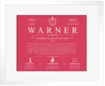 Warner family name history in Red with White Matte Frame