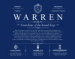 Warren surname meaning and heritage in Deep Blue Warren surname meaning and heritage in Deep Blue