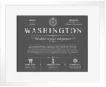 Washington personalized family surname in Gray with White Matte Frame Washington personalized family surname in Gray with White Matte Frame