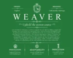 Weaver family name heritage in Dark Green