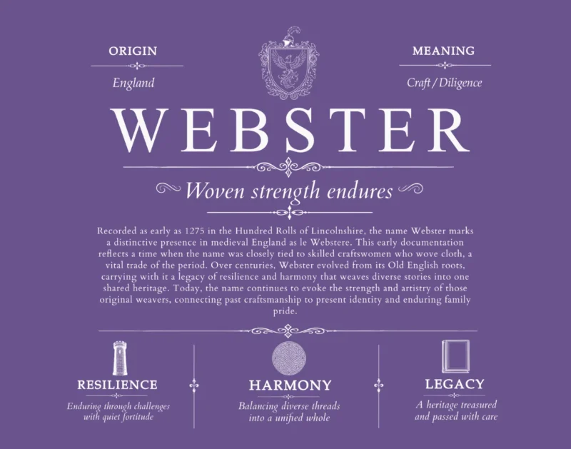 Webster family name heritage in Purple