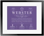 Webster family name heritage in Purple with Black Matte Frame