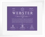 Webster family name heritage in Purple with White Matte Frame