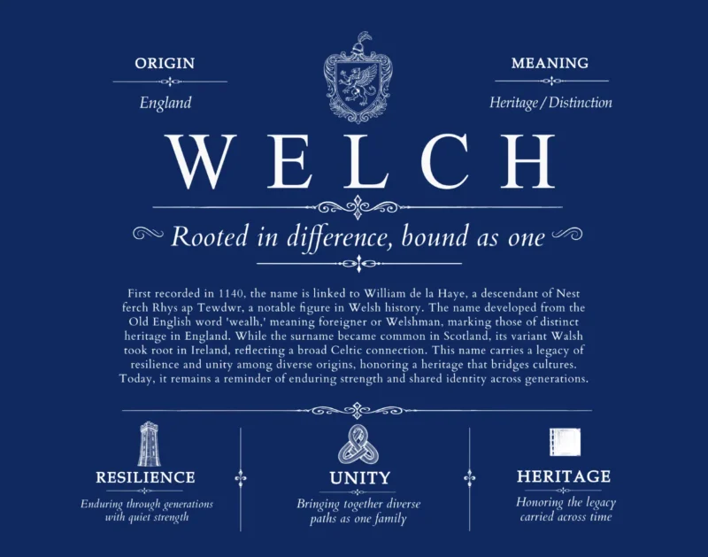 Welch last name history and origin in Deep Blue