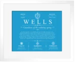 Wells last name meaning and origin in Blue with White Matte Frame Wells last name meaning and origin in Blue with White Matte Frame