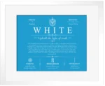 White personalized family surname in Blue with White Matte Frame