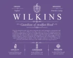 Wilkins family name origin and history in Purple Wilkins family name origin and history in Purple