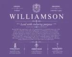 Williamson surname history and heritage in Purple