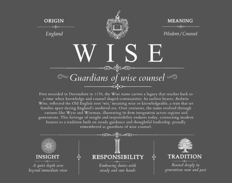 Wise surname meaning and origin in Gray