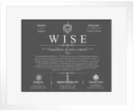Wise surname meaning and origin in Gray with White Matte Frame