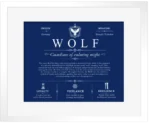 Wolf personalized surname meaning in Deep Blue with White Matte Frame