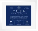 York last name history and origin in Deep Blue with White Matte Frame